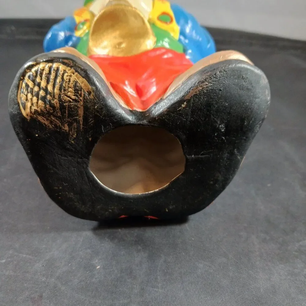 Vintage 70's Circus Clown Playing the Saxophone Plaster Figurine